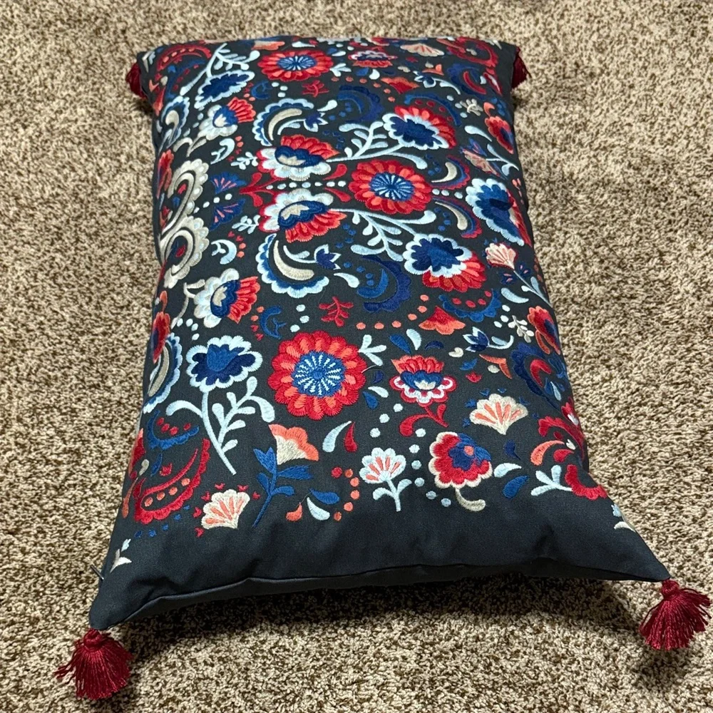 IKEA Floral Embroidered pillow